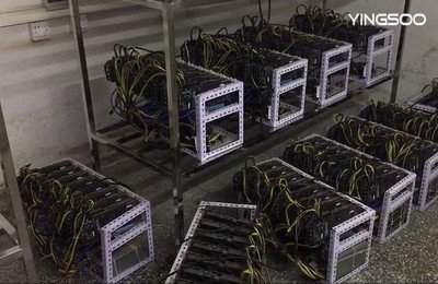 A bustling mining farm harnessing green energy for massive crypto hauls
